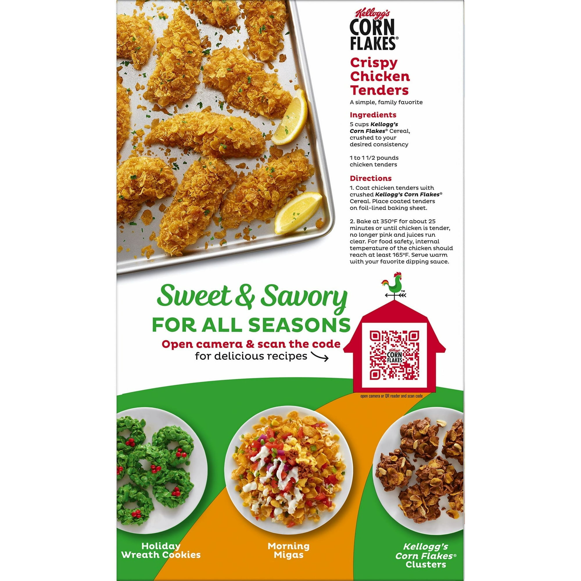 Kellogg's Corn Flakes Breakfast Cereal, Kids Cereal, Family Breakfast, Family Size, Original, 18oz Box (1 Box)pack of 4