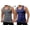 Gray+Navy, variant on Men’s 2 pc Athletic Tank Top, Summer Breathable Quick-Dry Workout Sleeveless Top for Fitness & Training Gray 2XL