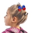 thumbnail image 4 of karymi Red White and Blue Star and Stripe Printed Hairpin 3.1x2 Inch Soft Fabric Ponytail Bow for 4th of July Independence Day Women Party Accessories Room Decor Gift for Women, 4 of 8