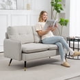 thumbnail image 2 of HOMCOM 55" Loveseat Sofa with Button Tufted Back Steel Legs for Bedroom, 2 of 10