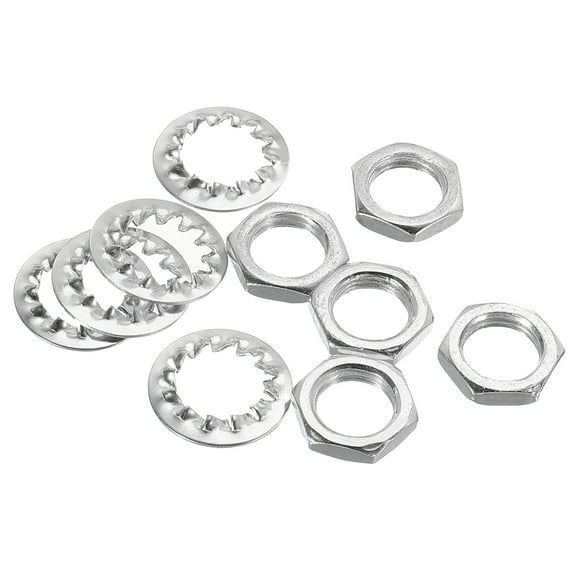 Uxcell 1/8IP Thread Hex Screw Fasteners Lamp Pipe Threaded Lock Nuts with Washers 80 Pack