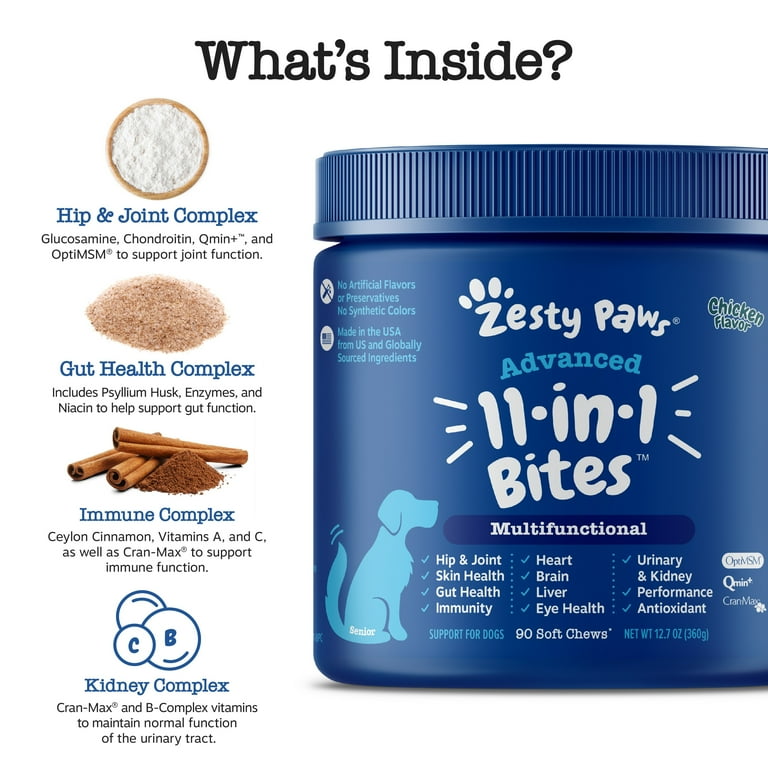 Zesty Paws 11-in-1 Elder Multivitamin Bites with Cod Skin Treats - Main Image
