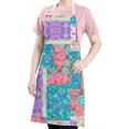 thumbnail image 5 of Bohemian Pioneer Flower Patchwork Apron-Garden Aprons for Women with Pockets-Cotton Linen Waterproof Kitchen Cooking Gardening Aprons Adjustable for Kitchen,Cooking,BBQ and Salon 33x27 Inch, 5 of 7