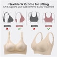 thumbnail image 5 of Everyday Bras for Women Athletic Bra for Women Work Out Bras Pack of Bras for Women Athletic Sports Bras Wireless Bras for Women Womens Bras Push up No Underwire Sports Bra with Support The Beige 2XL, 5 of 9