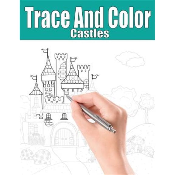 Pre-Owned Trace and Color: Castles: Adult Activity Book, (Paperback)