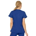 thumbnail image 2 of MediChic Women's V-Neck Scrub Top - 3-Pocket, 4-Way Stretch, Comfortable Medical Uniform, Galaxy Blue Small, 2 of 3