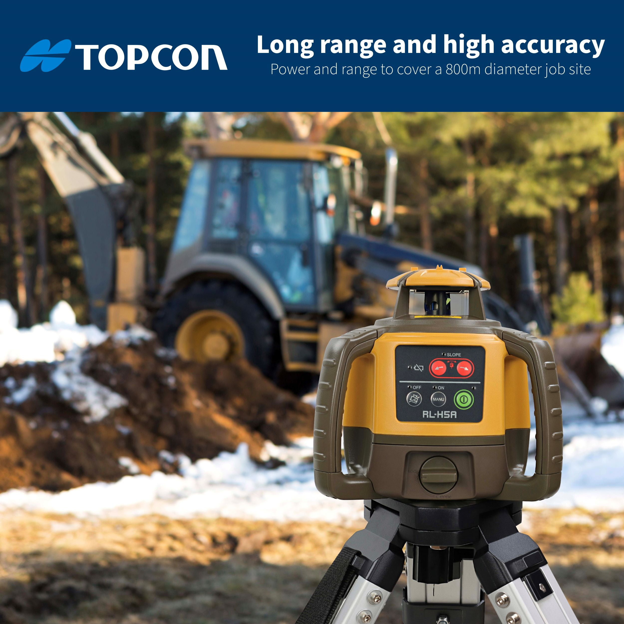Topcon RL-H5A Laser 360 Leveler - LS-80X Receiver - Tripod and Inch Fiber Rod