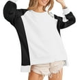 thumbnail image 5 of Waffle Long Sleeve Shirts for Womens Fashion Colorblock Pullover Sweatshirts High Low Tunic Tops, 5 of 8