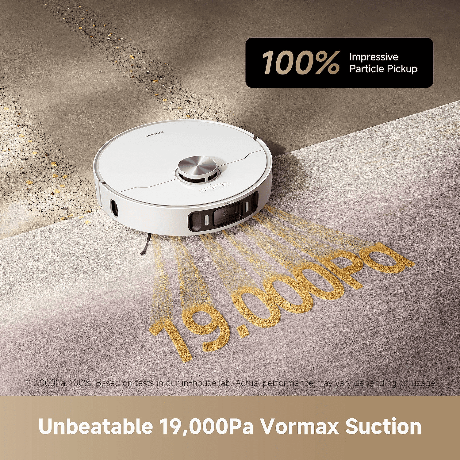Dreame GoVac 500 Robot Vacuum and Mop, 19000Pa Suction, Tangle-Free, Remote Pet Monitoring, 167°F Water Self Clean, MopExtend Tech for Edge Cleaning, Smart Obstacle Avoidance, White