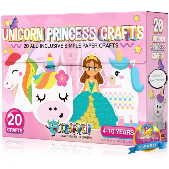 Craft Kit Craftikit® 20 manualidades con princesas y unicornios, de 3 a 10 años