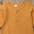 thumbnail image 3 of ITFABS Baby Romper,Solid Color Ribbed Button-Down Long Sleeve Round Neck Romper, 3 of 5