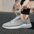 thumbnail image 6 of Sport Shoes for Men Breathable Soft Bottom Sneakers Fashion So𝗅id Color Running Shoes 𝖫a𝖼e Up Casual Trainers Shoes Wide Toe Walking Shoes Non-S𝗅ip Tennis Athlet𝗂c Shoes, 6 of 9