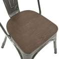 thumbnail image 4 of Nazhura Farmhouse Tolix Metal Wood Dining Side Chair, Brushed Metal (Set of 4), 4 of 7