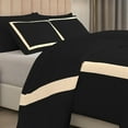 thumbnail image 5 of DNG Creations 1 Piece Full Black And Ivory Border Line Pattern Duvet Cover - 100% Egyptian Cotton, 800 Thread Count ( Full/Queen ), 5 of 5