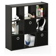 thumbnail image 6 of Simplistic 9-Cube Organizer with Bins, Small Size (Assembled unit dimensions : 7.9"D x 26.5"W x 26.7"H inches), Espresso/Black, 6 of 8