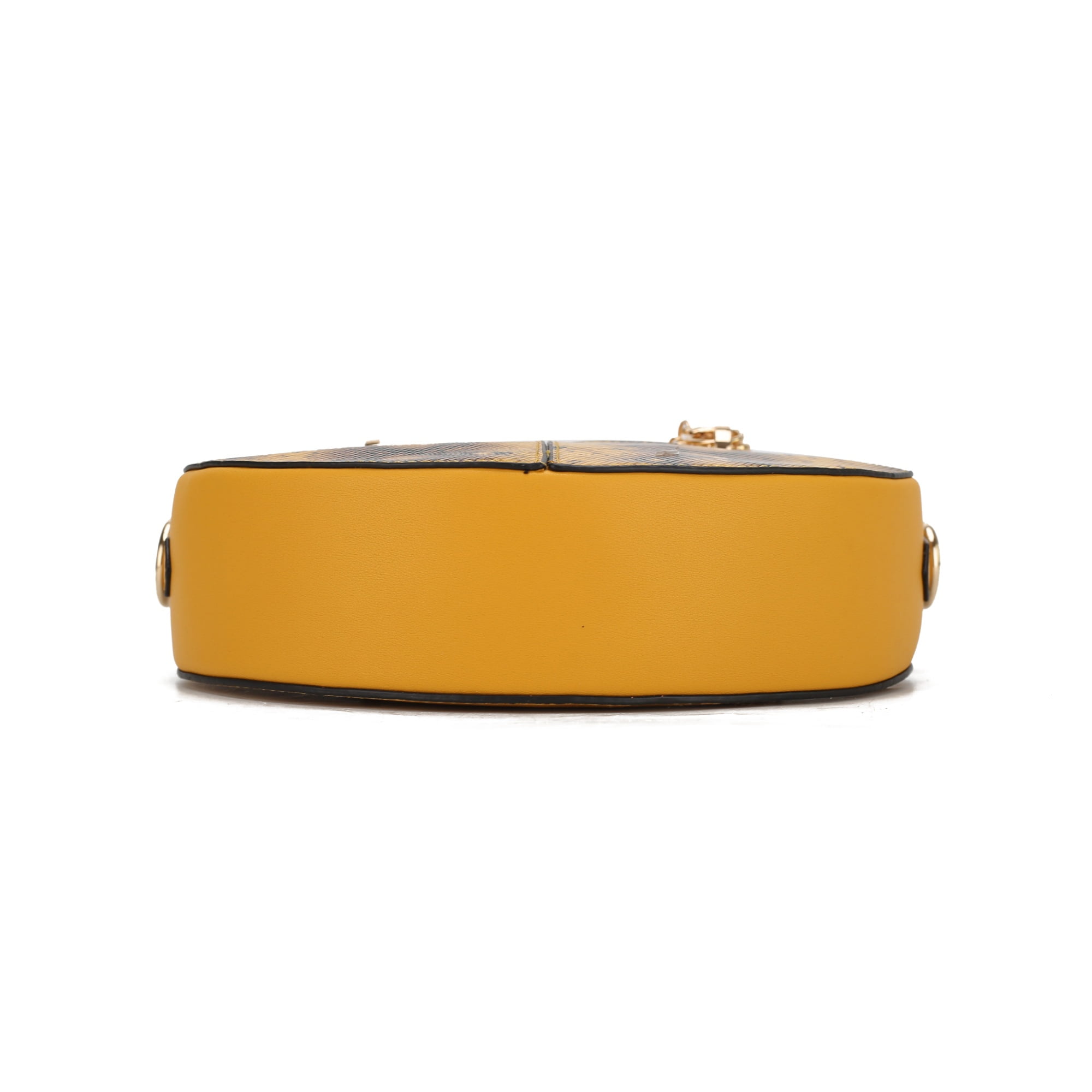 MKF Collection Camille Women's Crossbody Bag, Snakeskin Vegan Leather Round Shoulder bag by Mia K - Cognac
