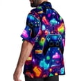 thumbnail image 3 of Game Controller Men's Button Down Casual Hawaiian Print Short Sleeve Summer Beach Shirt, 3 of 6