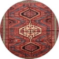 thumbnail image 1 of Ahgly Company Tapis Rond Traditionnel Lavable en Machine, Rose Rouille, 3 Pieds Rond, 1 of 7