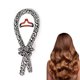 thumbnail image 1 of Rizador de pelo sin calor, diadema con varillas de seda para cabello largo con coleteros, color negro y blanco., 1 of 4