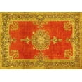 thumbnail image 1 of Ahgly Company Machine Washable Indoor Rectangle Persian Yellow Traditional Area Rugs, 7' x 9', 1 of 4