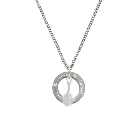 Potato Brush - Silvertone 3-D Hair Brush Peace Love Latkes Affirmation Ring Necklace