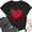 Black-2, variant on Valentine's Day Love Print Short Sleeve T-Shirts (Women's Petite)