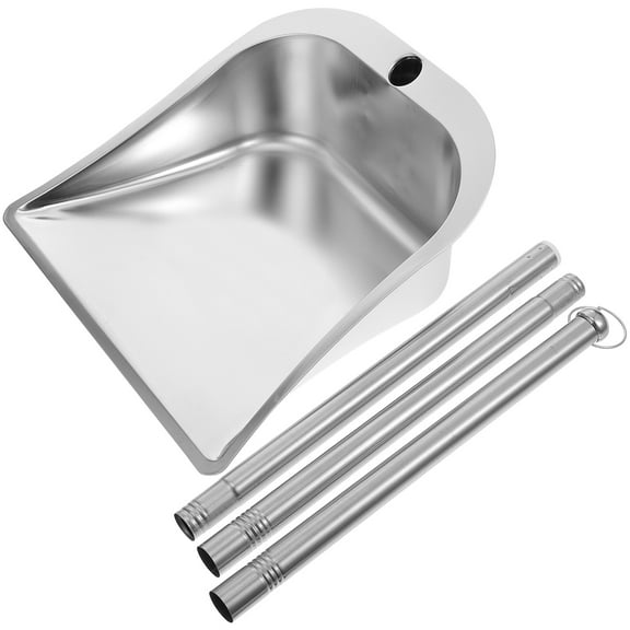 QIFULL Plated Silver Stainless Steel Garbage Shovel with Mirror Polish Surface and Comfortable Grip for Kitchen Use