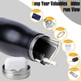 thumbnail image 2 of Botella de agua BarGifts Hidden Safe de acero inoxidable de 600 ml, color negro, 2 of 6