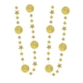 thumbnail image 1 of Guirnalda de papel con estrellas brillantes de 4 m y 13 pies, reflectante, para decoración de habitaciones. dorado, 1 of 8