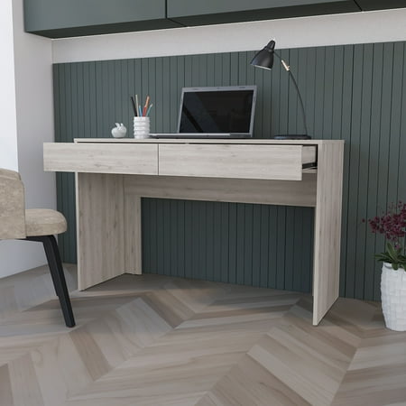 Aberdeen 47 Inch Light Gray Computer Desk with Two Handleless Drawers