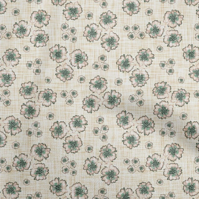 oneOone Velvet Dusty Teal Green Fabric Florals Sewing Craft Projects Fabric Prints By Yard 58 Inch Wide