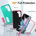thumbnail image 3 of Allytech Rugged Case Compatible with Samsung Galaxy S22 Plus with Hidden Kickstand, [Military Grade Drop Protection] Soft TPU Hard PC Bumper Non-Slip Shockproof Full Protective Case, Mint+Rose, 3 of 8
