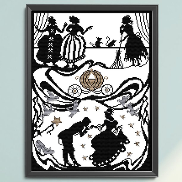 Cuadros Decorativos Hilo de bordar Eco-algodón parcial 11CT Impreso Cenicienta Punto de cruz (RA062) DQrwqpou embutido en tela