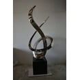 thumbnail image 2 of Modern Giant Stainless Steel Sculpture With Marble Base Size: 38" x 24" x 98"H, 2 of 11