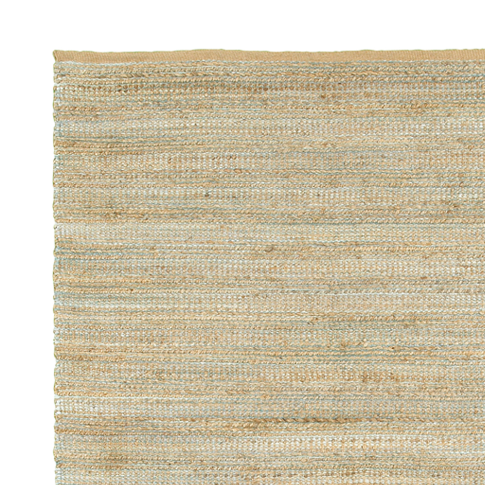 LR Home Natalie Belle Tan/Aqua Blue Braided Farmhouse Jute Blend Area Rug, 9' x 12'