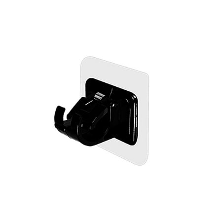 

1Pack Curtain Rod Bracket Holder Self Adhesive Crossbar Hook No Drill Rods Hanger Wall Mount Hooks Drapery Pole Fixing Holders for Bathroom Kitchen Home Use - Black