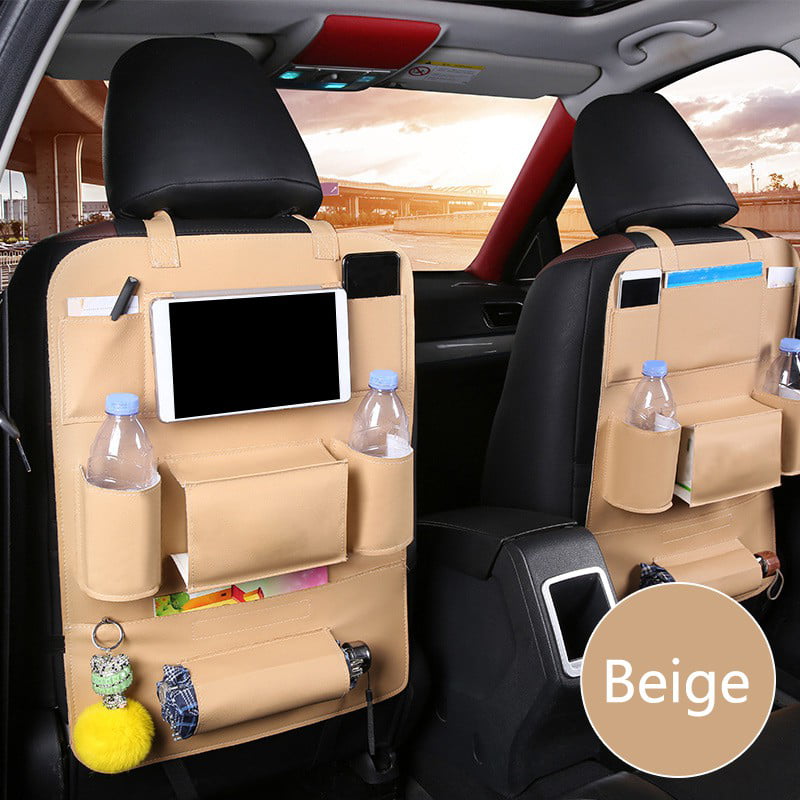Car Seat Back Storage Bag Backseat Organizer Case Kick Mat Protector 