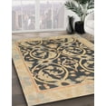 thumbnail image 3 of Ahgly Company Machine Washable Indoor Square Abstract Yellow Area Rugs, 6' Square, 3 of 7