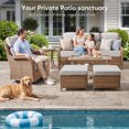 thumbnail image 4 of Jentlehouse 10 Pieces Outdoor Patio Furniture Set with 4 Swivel Rocking Chairs,Wicker Rattan Sofa Set Outdoor Sectional Conversation Set for Garden Lawn Balcony, 4 of 12