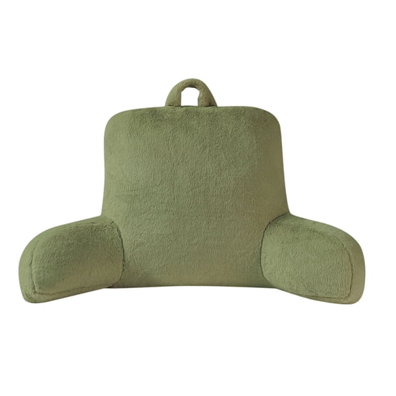 Mainstays Faux Fur Plush Backrest Pillow, Specialty Size, Bay Leaf