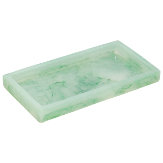 fastboy Vanity Tray Desktop Organizer Tealight Plate for Countertop Hotel Decor Jade Green