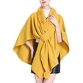 thumbnail image 1 of Cape Châle Tricotée Couleur Unie, Col Faux Élégant pour Femmes, 1 of 5