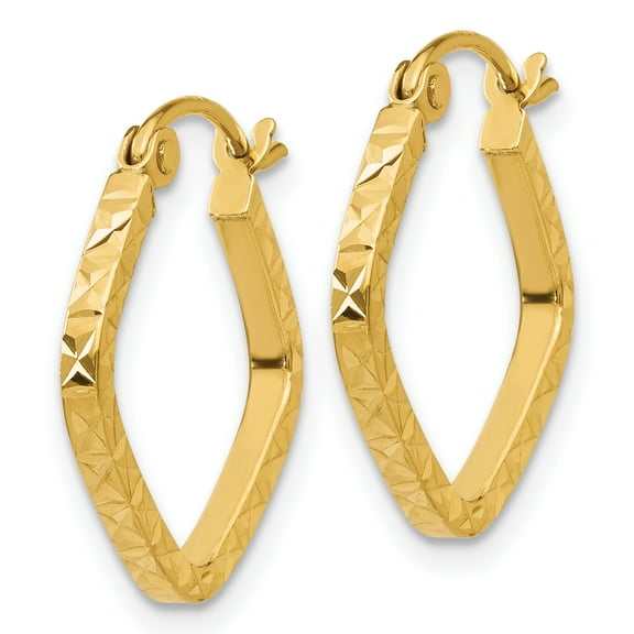 Primal Gold 14 Karat Yellow Gold Diamond-cut Squared Hoop Earrings