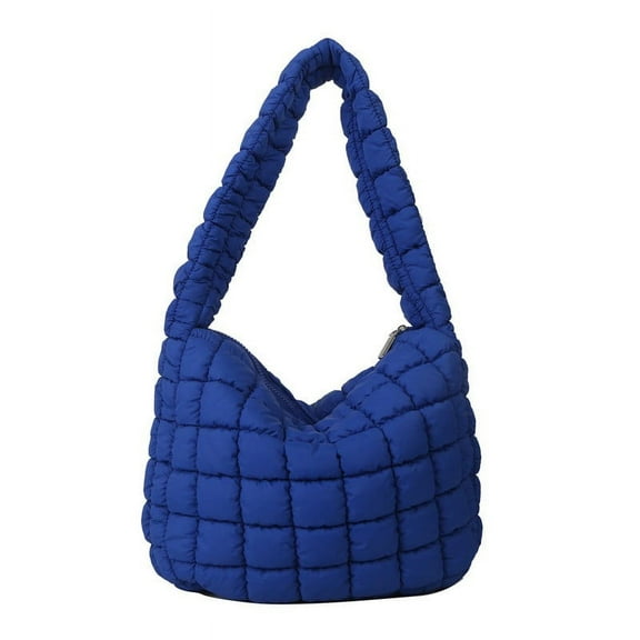 JingChun Women Handbags Pleated Cloud Quilted Check Padded Tote Bag Fashion Simple Large Capacity Casual Shoulder Bag