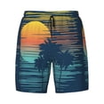 thumbnail image 4 of Lsque Mens Swim Trunks Palm Trees Pattern - Bathing Suit Compression Liner - Beach Swim Shorts Swimwear - (S-3XL) - Stretch Quick Dry -Medium, 4 of 9