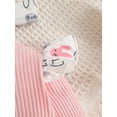 thumbnail image 6 of Wassery Infant Baby Girls Easter Jumpsuit Outfit Long Sleeves Crew Neck Romper Letter  Rabbit Print Bodysuits+Bow Headband My First Easter  Clothes 0-18M, 6 of 9