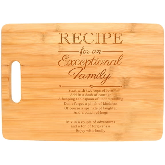ThisWear Family Gifts Recipe for an Exceptional Family Cutting Board Big Rectangle Bamboo Cutting Board