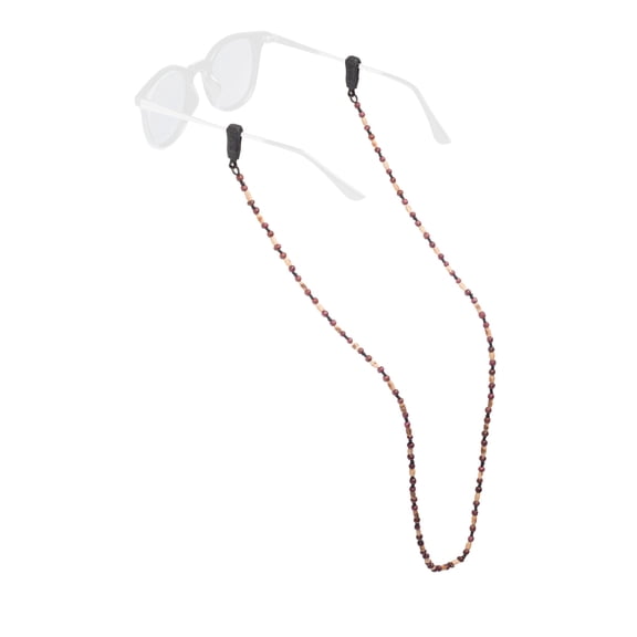 Chums Beaded Wood Front Mounting Eyewear Retainer for Adults, Natural