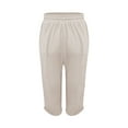 thumbnail image 4 of Jxximdong Capris Pants for Women, Fashionable and Casual Summer Elastic High Waist Solid Color Cotton and Linen Loose Trousers, Beige Women's Cropped Pants, 4 of 5