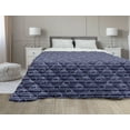 thumbnail image 1 of Navy Blue Down Alternative Comforter, Abstract Grid Style Squares with Various Scandinavian Motifs Heart, Microfiber Quilt for All Season, 5 Sizes, Pale Blue Dark Blue, by Ambesonne, 1 of 3